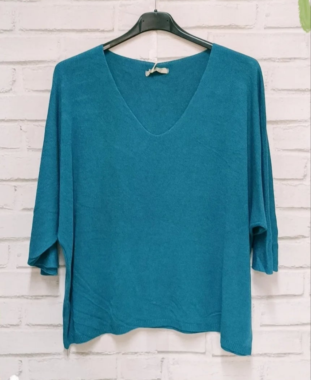 Pull Femme MIREILLE - Col V Oversized - Modal Acrylique - 20 Coloris - 34-42