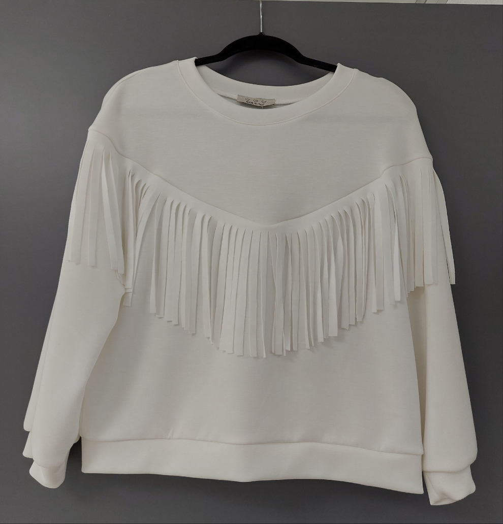 Sweat DOLE Femme à Franges Style Cowgirl - Col Rond Manches Longues - Taille 34/42