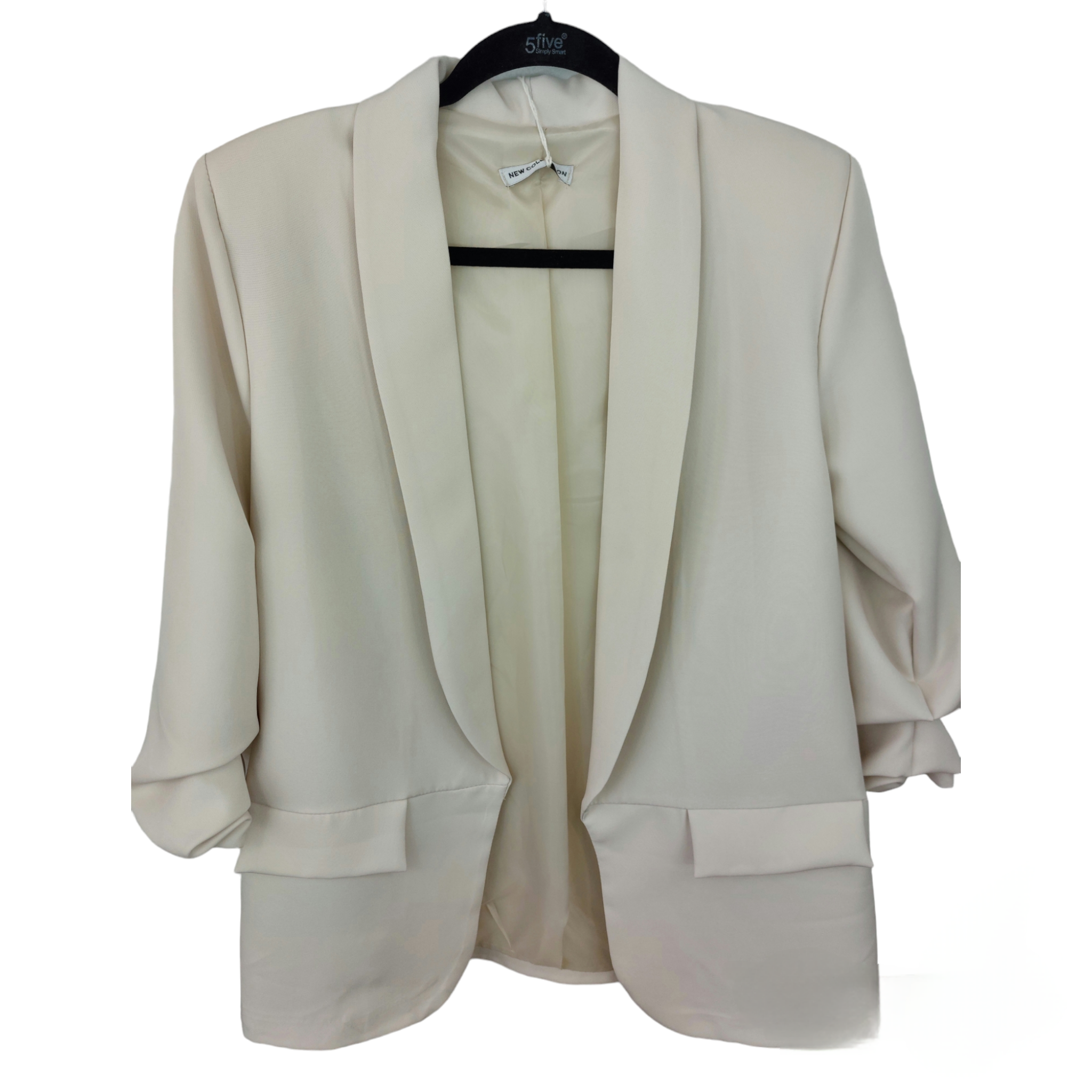 INEVA-BLAZER UNI CREME-BLAZER POLYESTER OVERSIZED-BLAZER FEMME TAILLE UNIQUE-BLAZER FEMME UNI EPAULETTE-TENDANCE 2024-MUSTHAVE