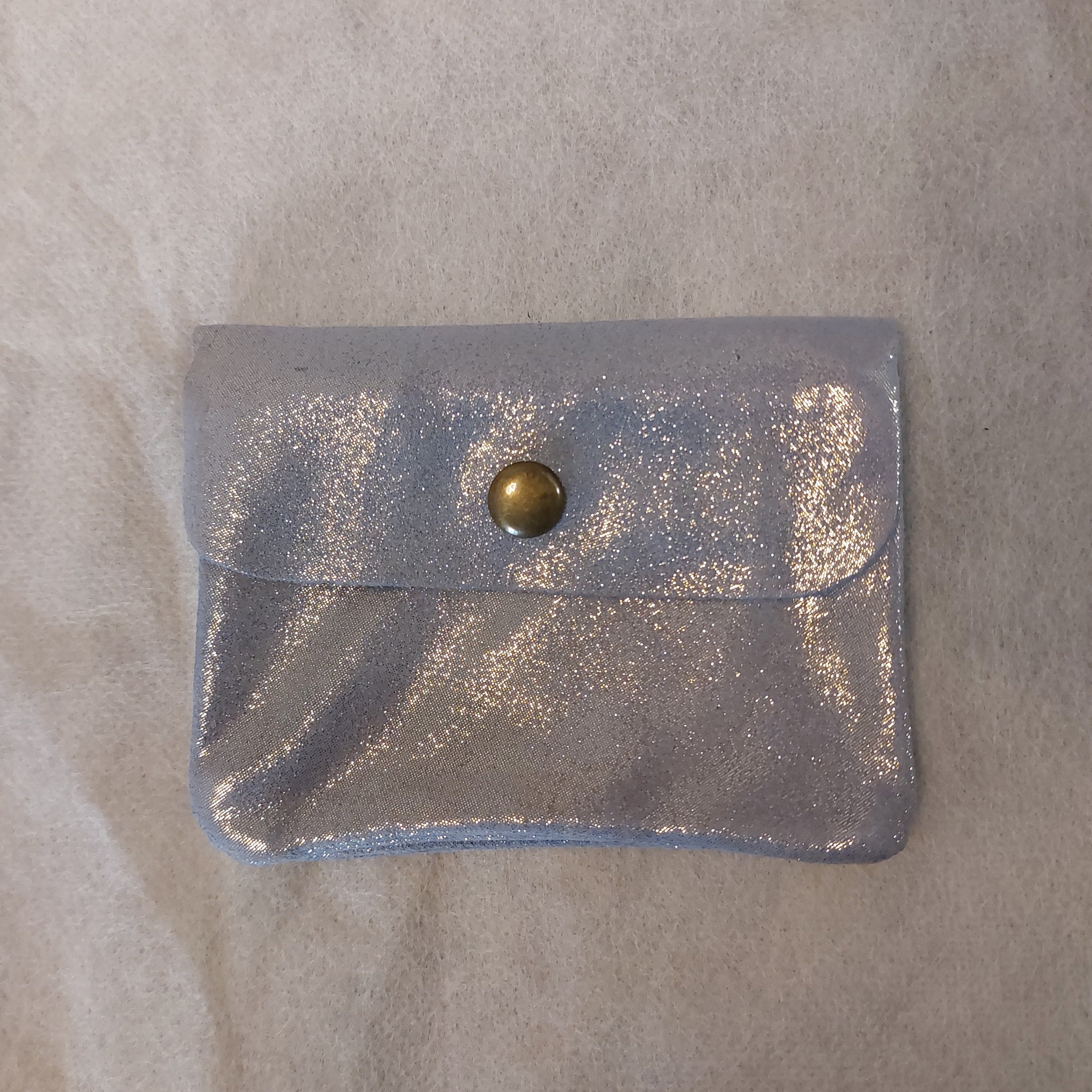 Portefeuille TAZA cuir souple irisé coloris gris - Alternative couleur moderne