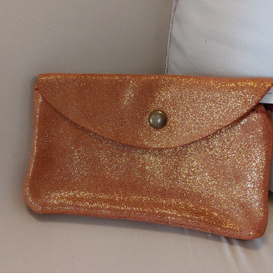 Portefeuille Tomari cuir irisé orange - finition premium ultra-souple