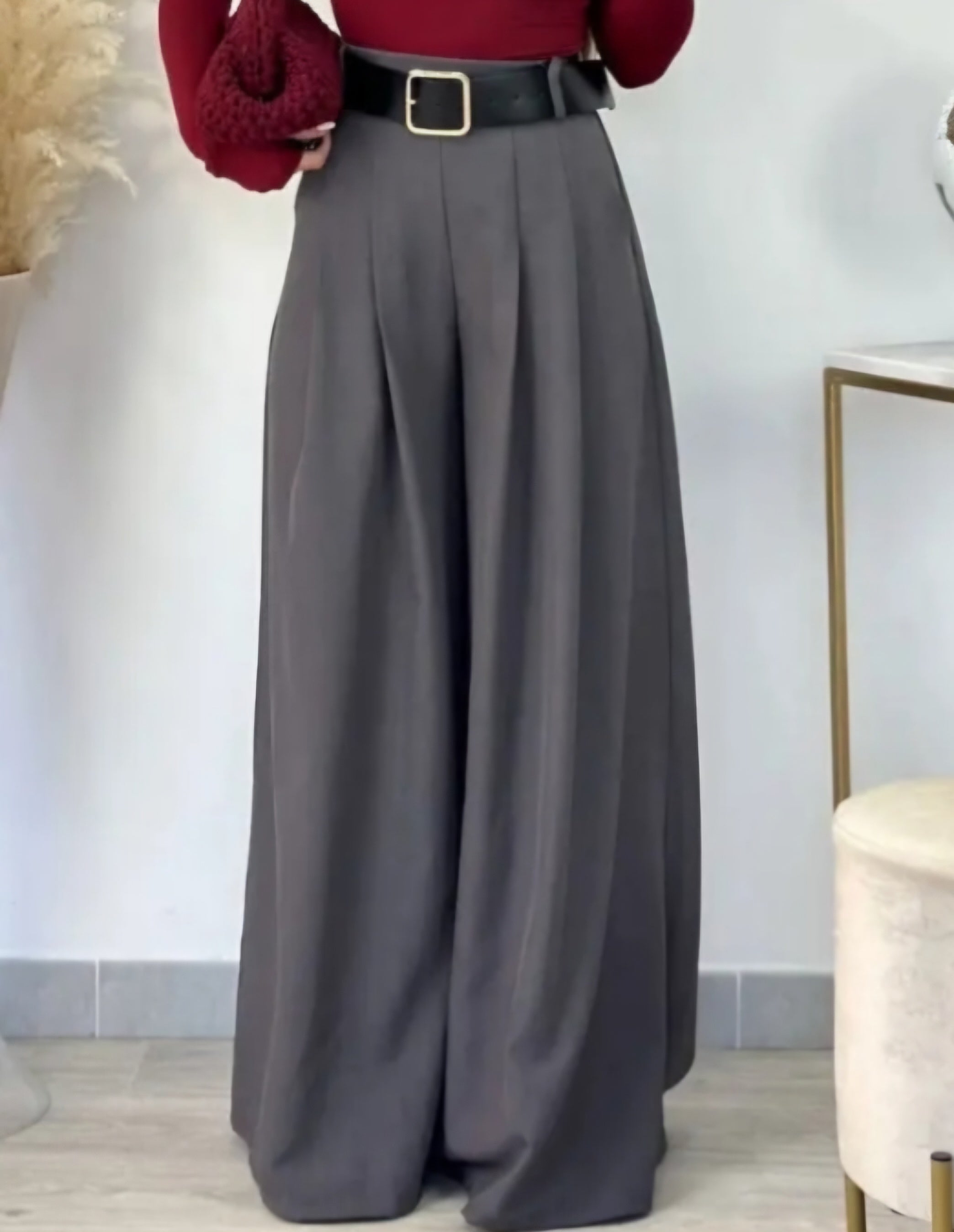 Pantalon Palazzo Léo - Taille Unique 36-40 - Ceinture Incluse