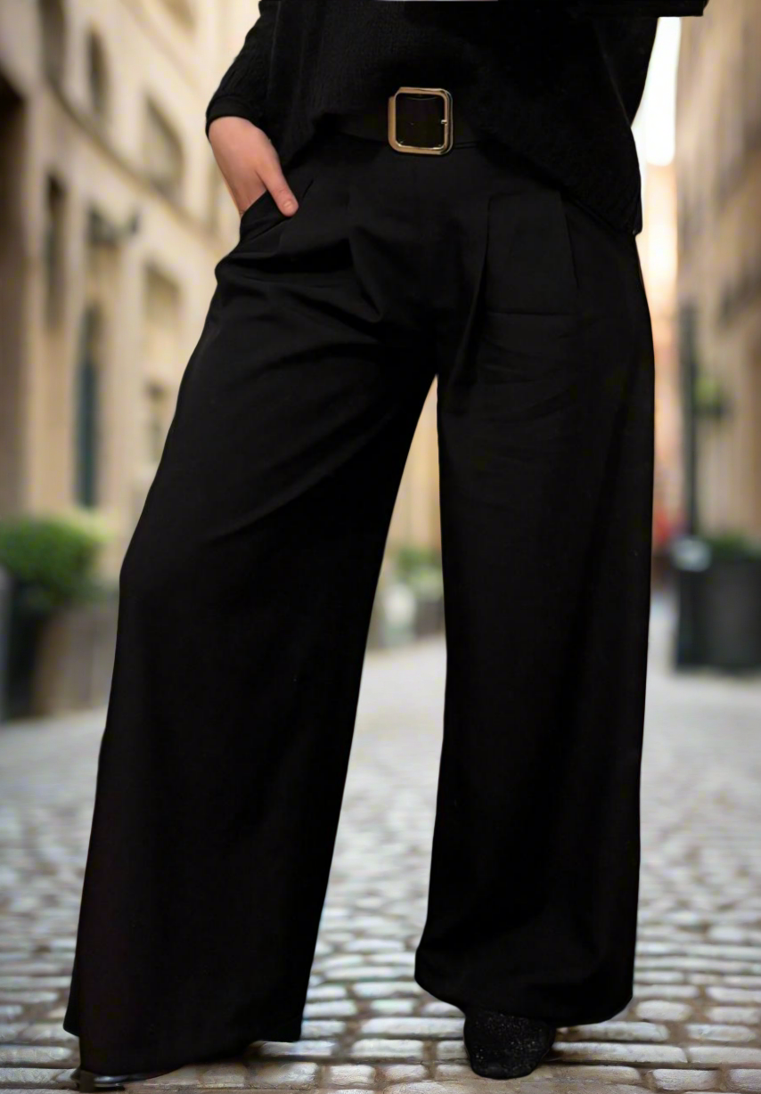 Pantalon Palazzo Léo - Taille Unique 36-40 - Ceinture Incluse