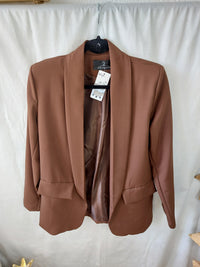 INEVA-BLAZER UNI COGNAC-BLAZER POLYESTER OVERSIZED-BLAZER FEMME TAILLE UNIQUE-BLAZER FEMME UNI EPAULETTE-TENDANCE 2024-MUSTHAVE 