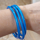 INEVA-BRACELET TIBETAIN-JONC TIBETAIN COULEUR-JONC PLASTIQUE DE COULEUR-JONC TIBETAIN BLEU ROYAL