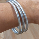 INEVA-BRACELET TIBETAIN-JONC TIBETAIN COULEUR-JONC PLASTIQUE DE SILVER-JONC TIBETAIN COULEUR ARGENT