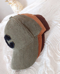Casquette LONDRES Velours Côtelé - Baseball Cap Femme avec Initiale C