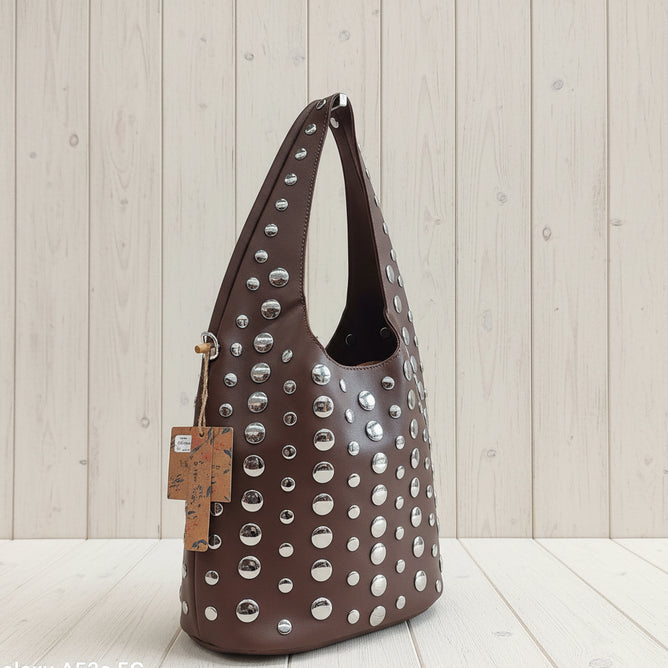 Sac à Main Casablanca - Sac Épaule Simili Cuir Clouté Forme Cloche