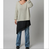 Robe Nuisette Natalia Satinée - Asymétrique Dentelle Bretelles Femme