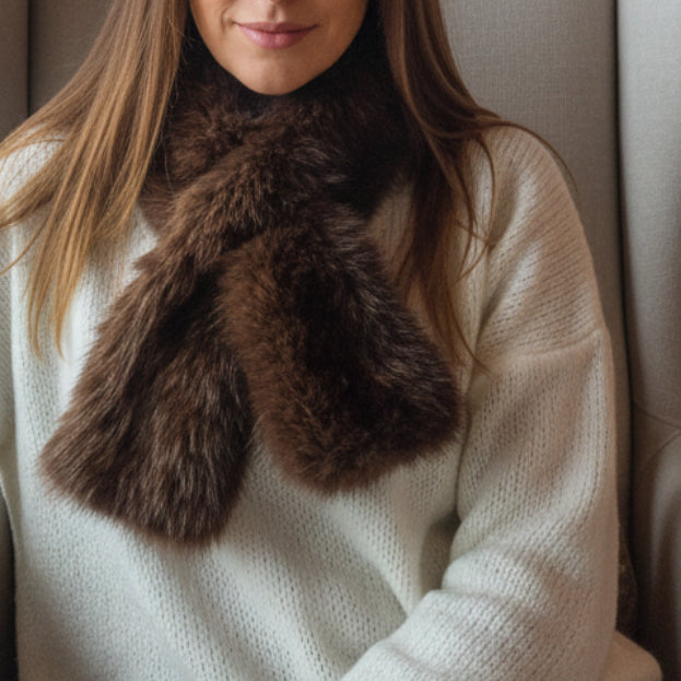 Écharpe Eiger.l - Cache-Cou Femme Fausse Fourrure Léopard Réglable