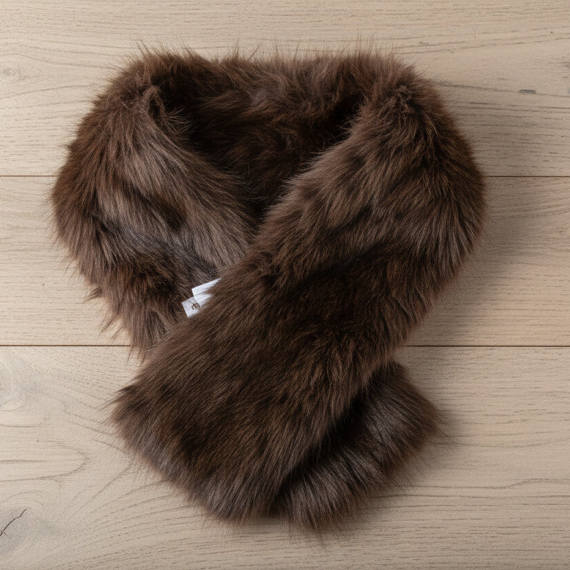 Écharpe Eiger.l fausse fourrure imprimé léopard avec système réglable