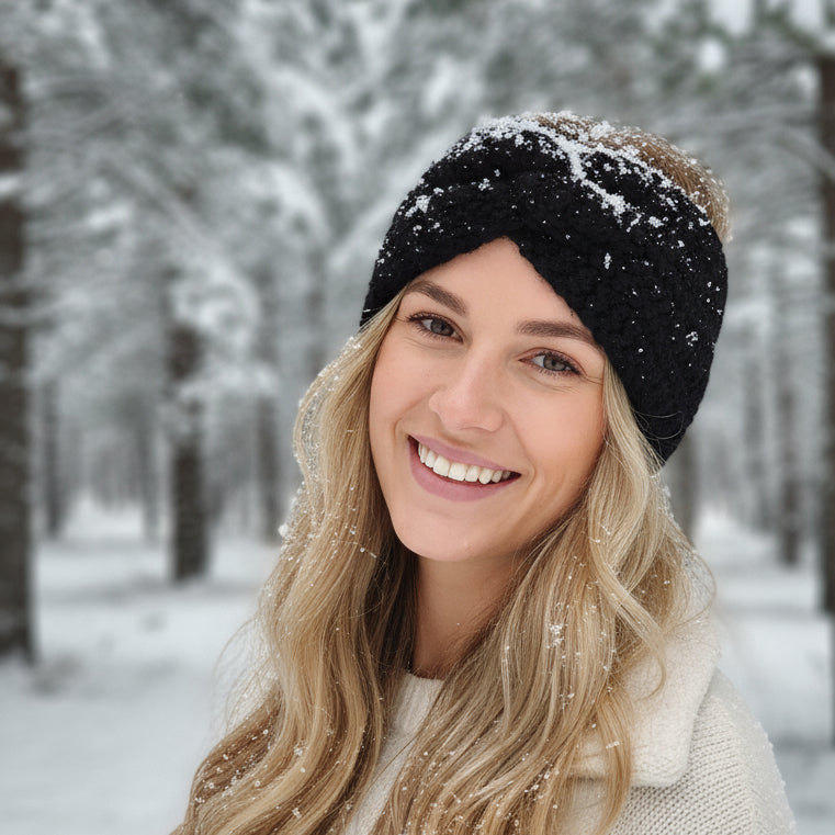 Bandeau Torsadé Willy - Headband Hiver Femme en Bouclette