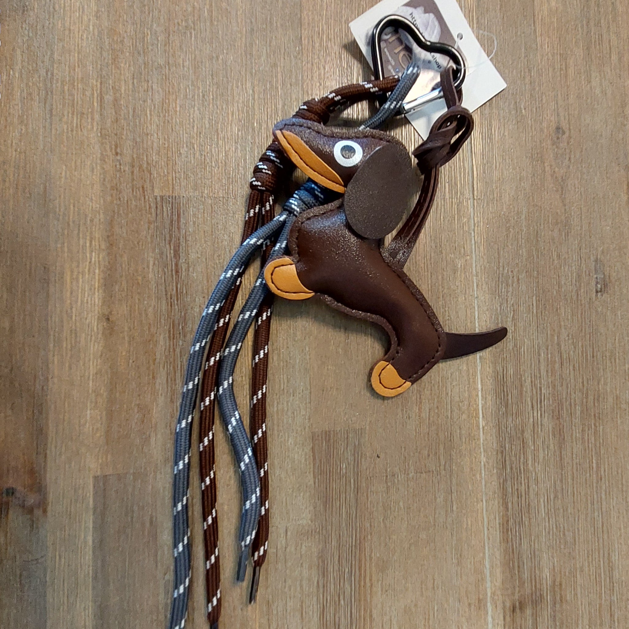 Bijou de sac Bill chocolat - porte-clés teckel marron chien fantaisie 