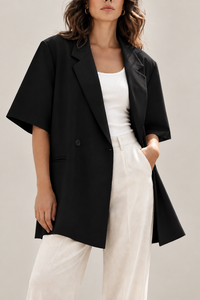 Blazer Elandro Oversized — Manches Courtes Non Cintré 95% Polyester Taille 36 à 46