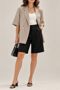 Blazer Elandro Oversized — Manches Courtes Non Cintré 95% Polyester Taille 36 à 46