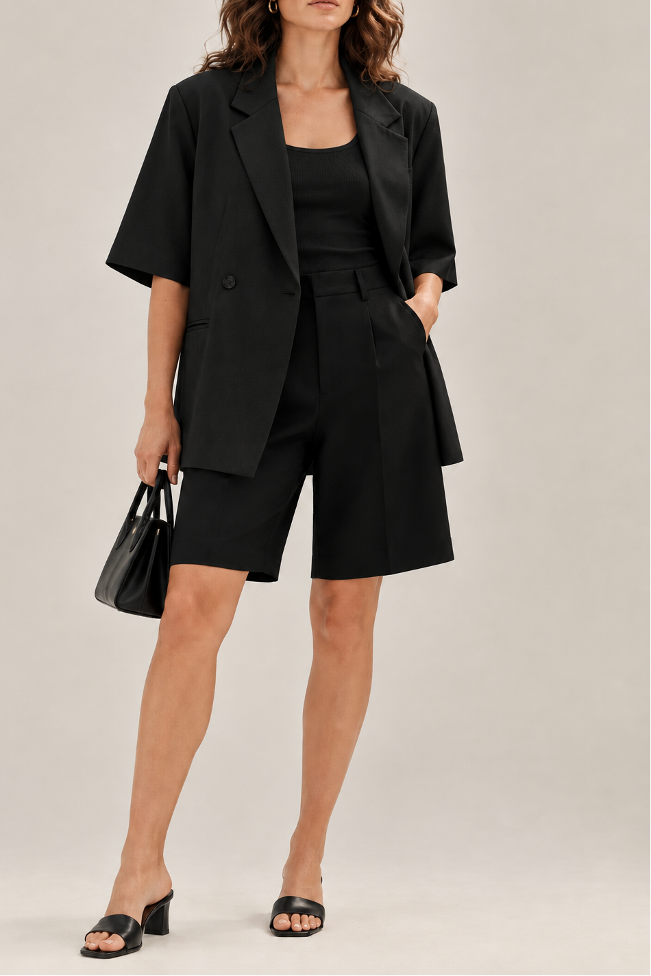 Blazer Elandro Oversized — Manches Courtes Non Cintré 95% Polyester Taille 36 à 46