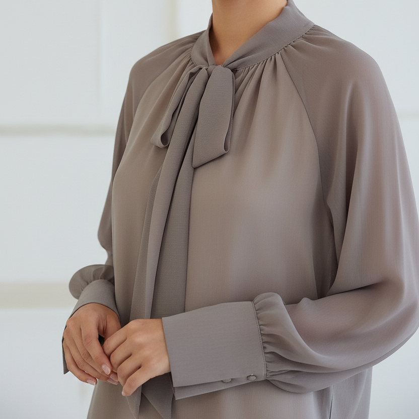 Blouse Andrine - Mousseline Vaporeuse Col Lavallière