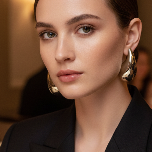 Boucles d'Oreilles Portici - Gouttes Bombées Acier Inoxydable Femme