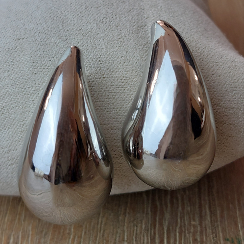 Boucles d'Oreilles Portici - Gouttes Bombées Acier Inoxydable Femme