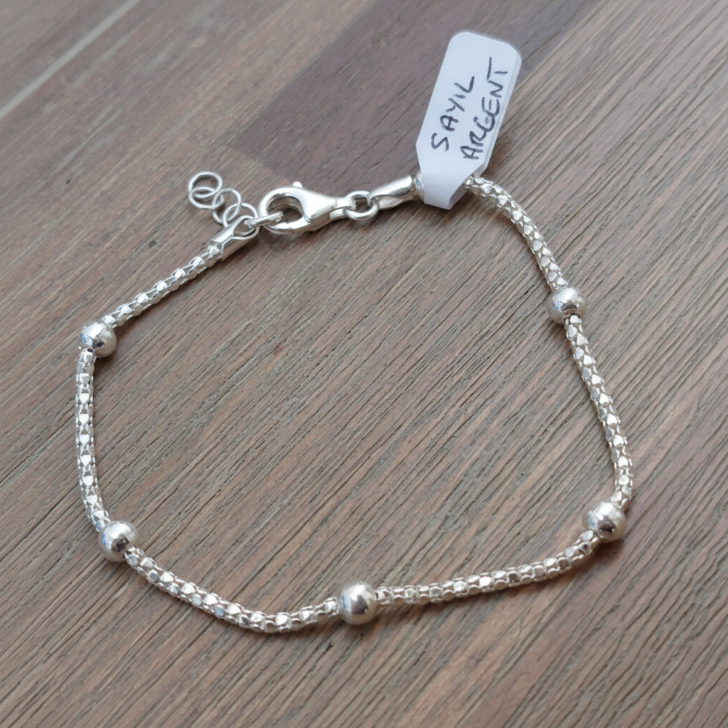 Bracelet SAYIL Argent 925 - Bracelet Femme Maillon Snake Fine