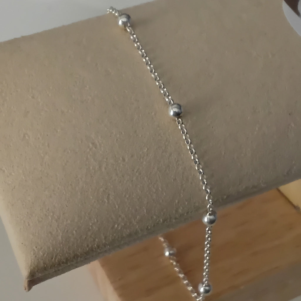 Bracelet Varanasi Argent 925 - Perles Délicates & Chaîne Ajustable Femme