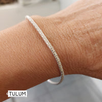 Bracelet TULUM en argent 925 véritable - Maille snake réglable pour femme - Bijou élégant ineva
