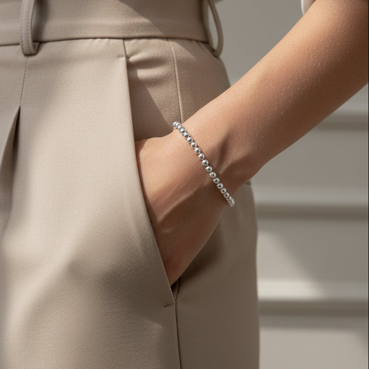 Bracelet UXMAL Argent 925 - Bracelet Femme Boulier Maille Serrée