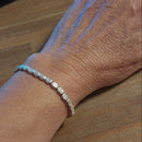 Bracelet Argent 925 Yagul - Pastilles Cabossées 4mm Réglable Femme