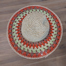 Chapeau paille capeline BB beige et corail souple réglable pliable - ineva