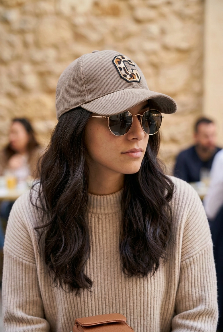 Casquette Velours San Diego — C Léopard Brodé Réglable