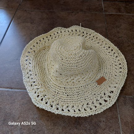 Chapeau Paille Capeline BB — Souple Pliable Réglable Style Brigitte Bardot
