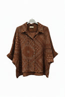 Chemise Coline terracotta lyocell imprimé bandana - vue de face - ineva
