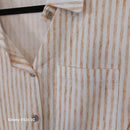 Chemise Rayée Coton Lin Maelle — Manches Courtes Pattes à Nouer Femme