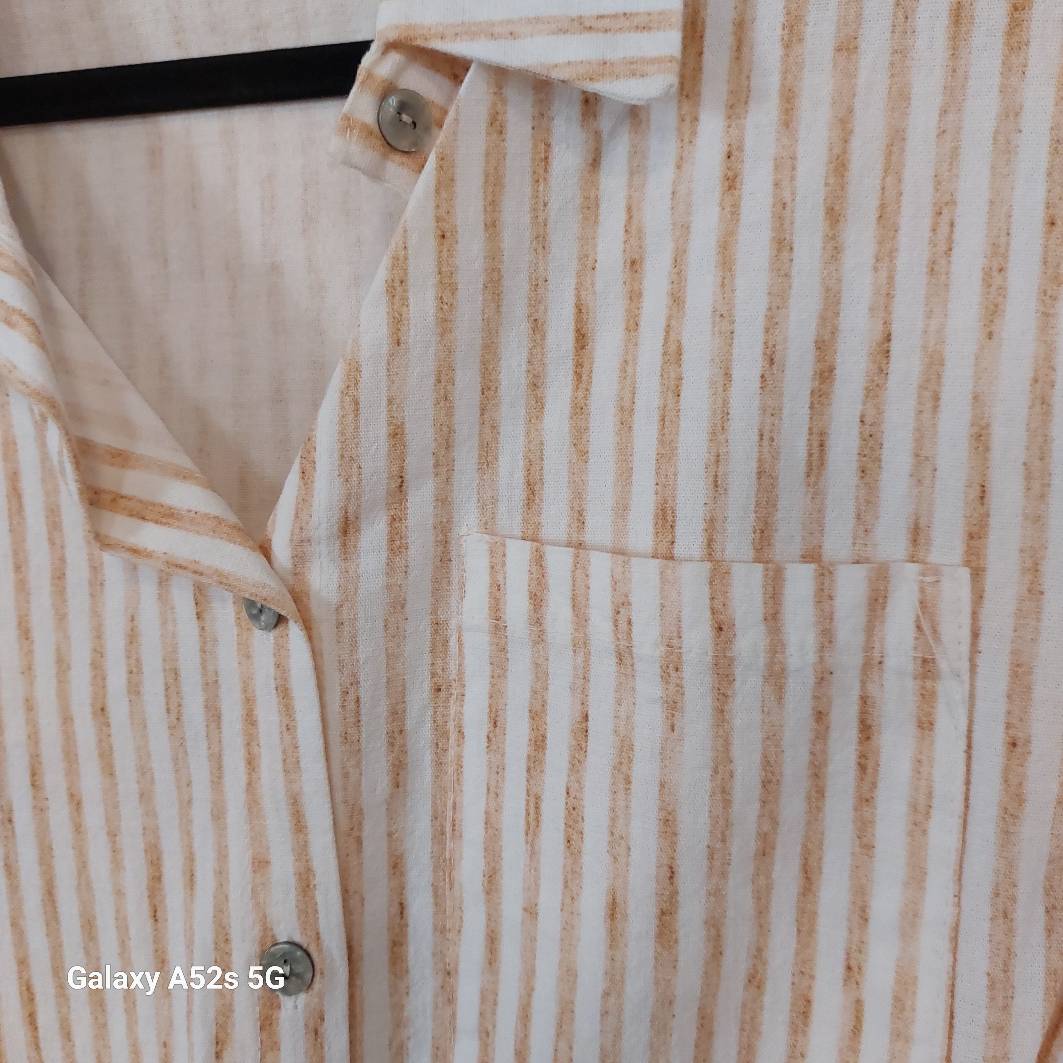 Chemise Rayée Coton Lin Maelle — Manches Courtes Pattes à Nouer Femme