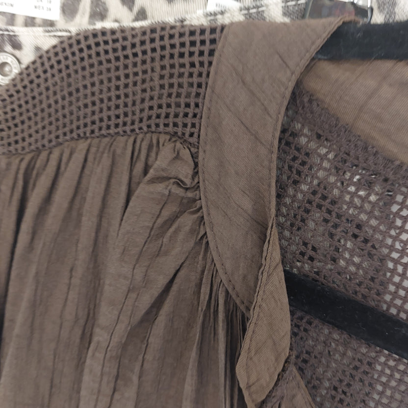 Chemise Viscose Maissa — Col Mao Mancheron Dos Filet Ajouré Made in Italy