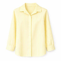 Chemise Matteu rayée jaune - Manches longues coupe asymétrique
