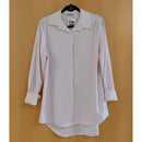 Chemise Matteu rayée rose - Manches longues en crêpe de polyester, fabrication italienne
