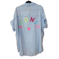 Chemise Sosso – Chemise Oversized Voile Coton Flocage ICONIC Grande Taille Femme