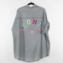 Chemise Sosso – Chemise Oversized Voile Coton Flocage ICONIC Grande Taille Femme