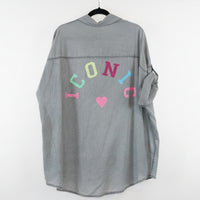 Chemise Sosso – Chemise Oversized Voile Coton Flocage ICONIC Grande Taille Femme