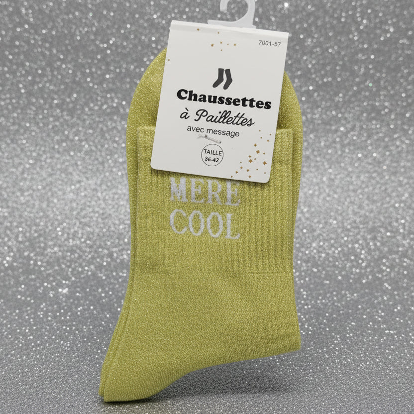 Choyette – MERE COOL | Chaussettes Paillettes Message
