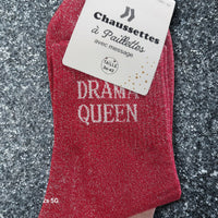 Choyette – Drama Queen | Chaussettes Paillettes Message