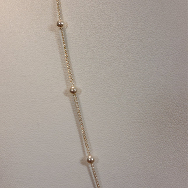 Collier Argent 925 BECAN - Chaîne Fine Perles 49cm Femme