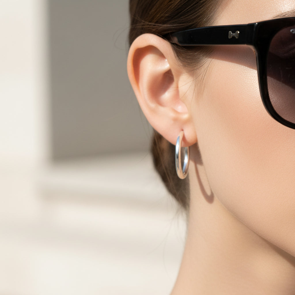 Créoles CARACOL - Boucles d'Oreilles Argent 925 Fines XS 1,6 cm