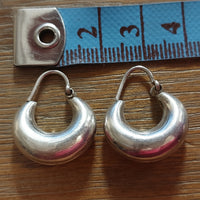 Créoles argent 925 Zama demi-lune bombées - Vue de profil