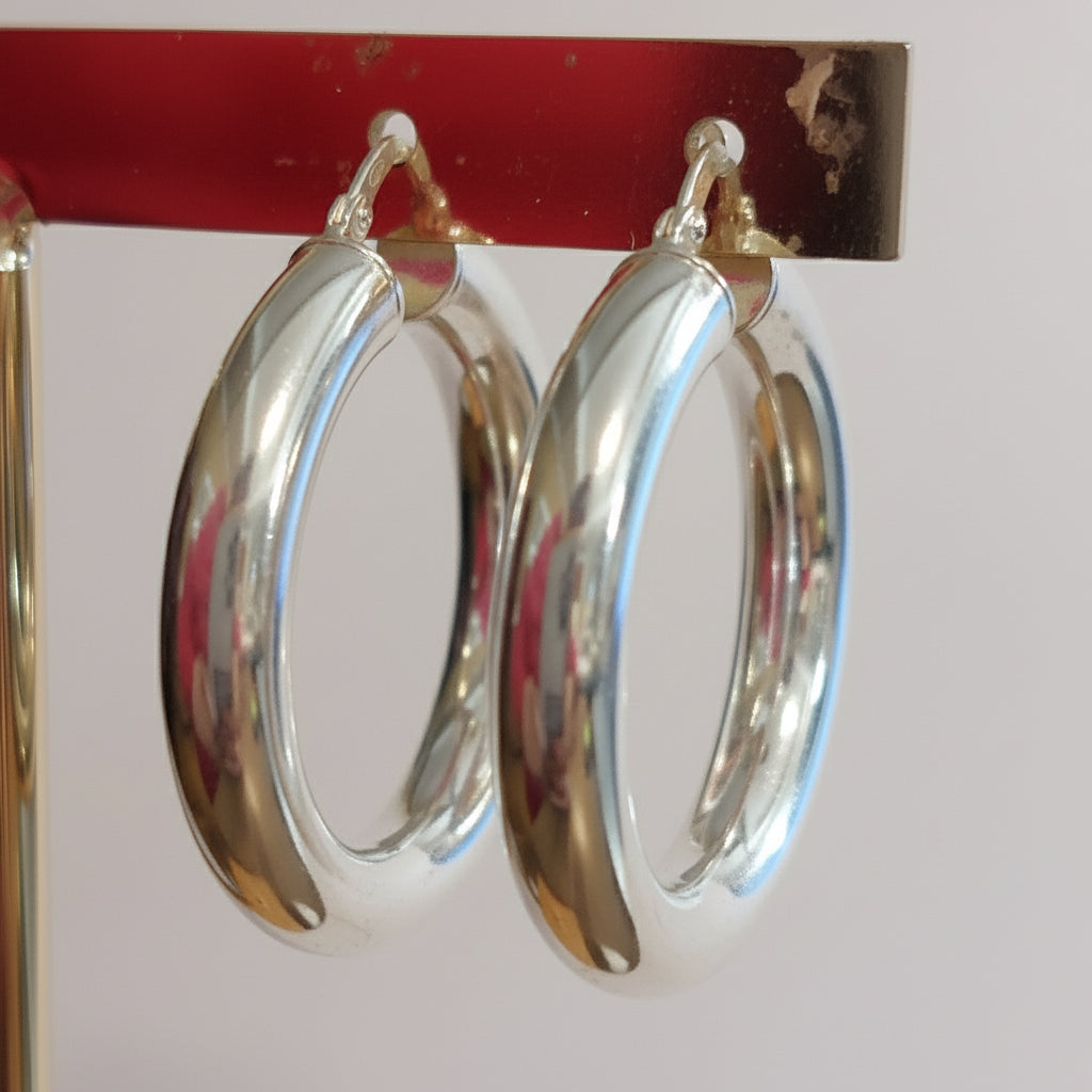 Créoles Balam Argent 925 - Boucles d'Oreilles Femme 3cm