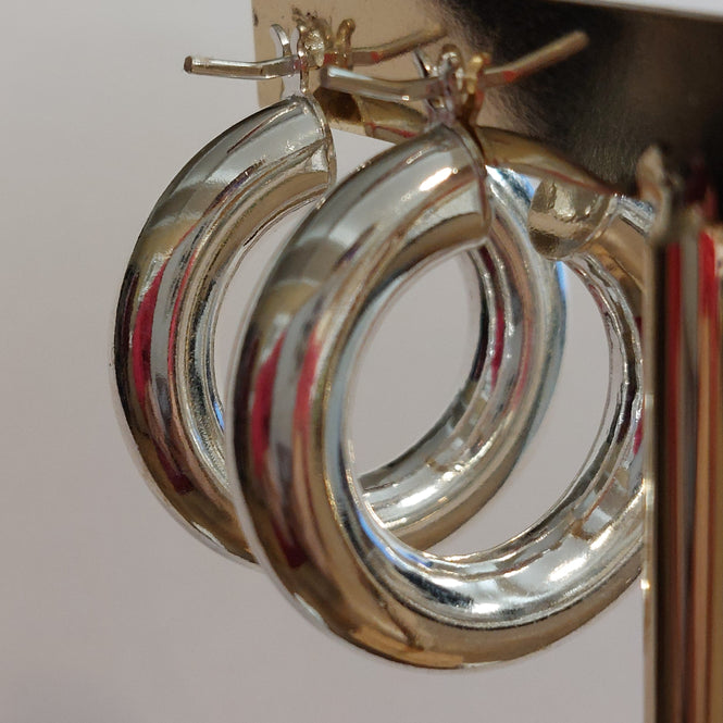 Créoles Torre - Boucles d'Oreilles Argent 925 Femme 2.6cm