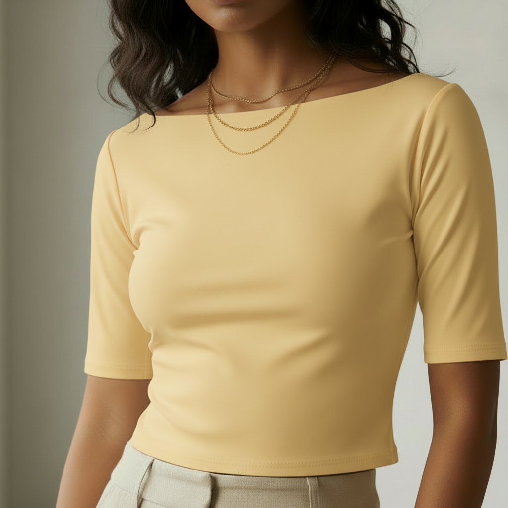 Crop Top Loko – Sport & Casual Col Bateau