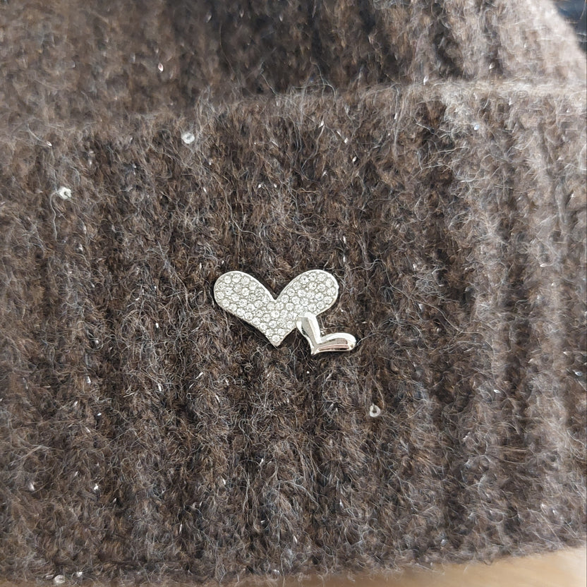 Bonnet Zermatt Sequins - Doublé Polaire Pompon Femme