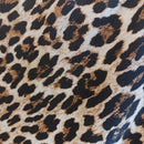 Jupe Miss.L détail imprimé léopard beige matière satinée fluide. Detail motif Jupe Miss.L beige